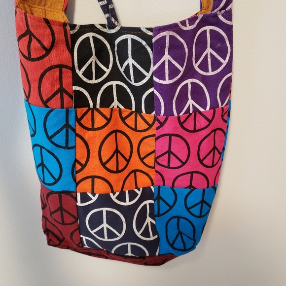 ☮ Bag Hippie /boho /boheme /peace sign - Picture 2 of 4